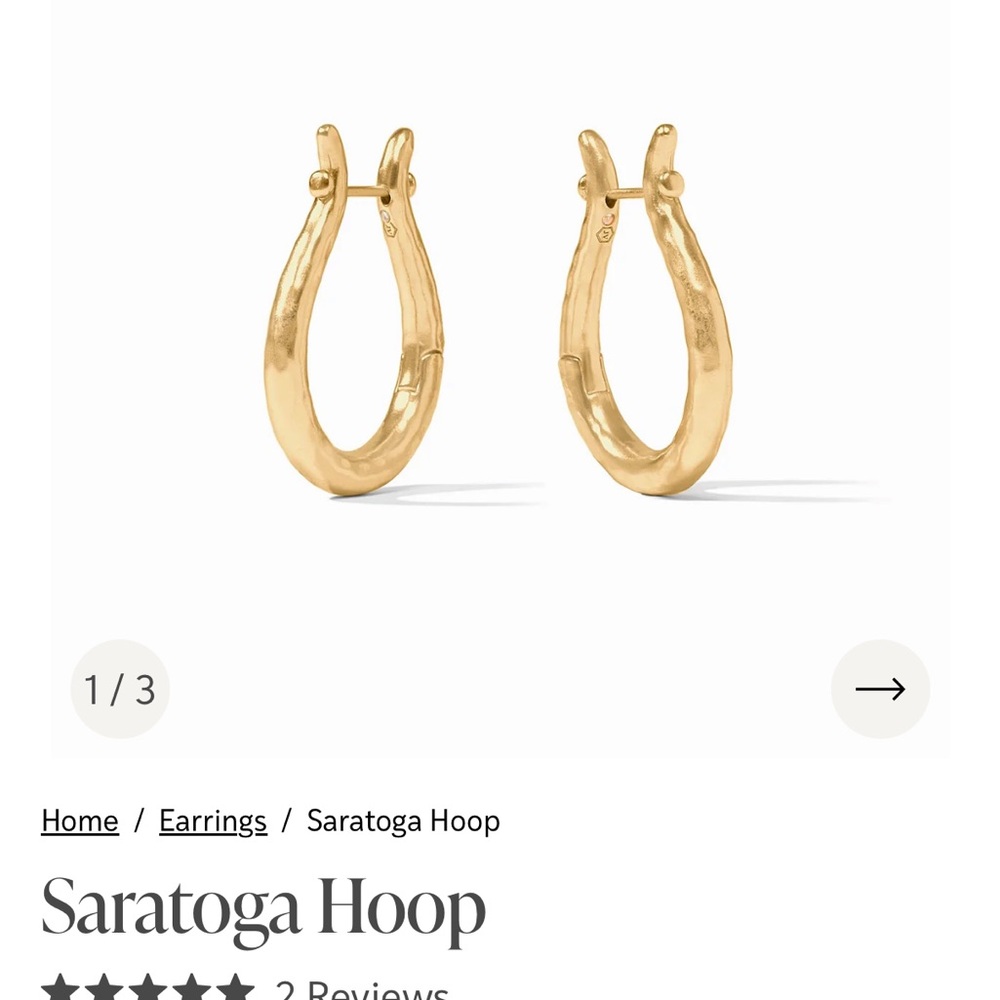 Julie Vos Gold Saratoga Hoop Earrings Med